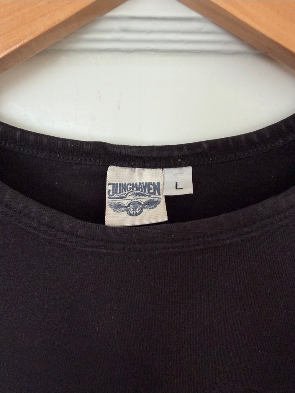 Jungmaven Cropped Black Tee Large - Picture 2 of 3